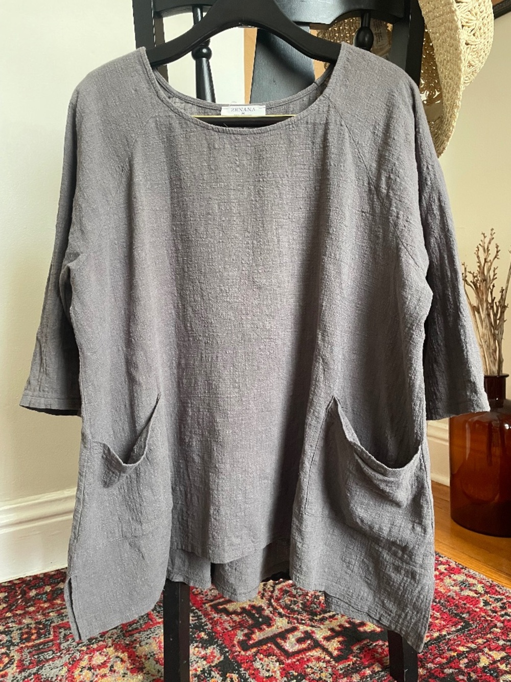 Zenana Gauzy Flowy Artistic Tunic Top